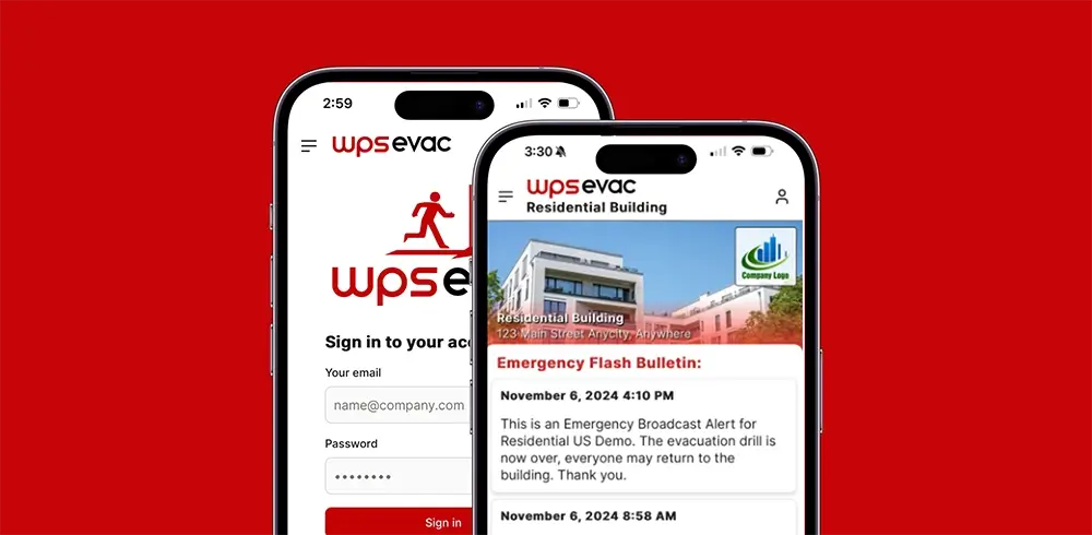 Real-time emergency management software dashboard for mass notifications and building-wide safety alerts.